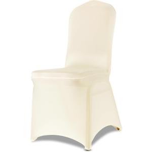 LIUJIAYI 100 Pcs Ivory Stretch Chair Covers - Premium Polyester Spandex Slipcovers for Wedding, Party, Banquet, Dining & Event Chairs