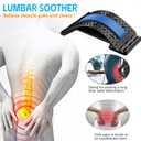 Lumbar Support Board & Back Stretcher - 4-Level Adjustable Cracker for Lower Back Pain Relief, Home Office Use (Blue)