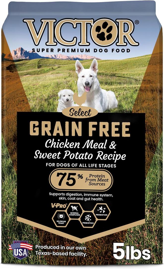 VICTOR Grain Free Chicken Meal & Sweet Potato Dry Dog Food, 5 lb (EXP 10/29/26)