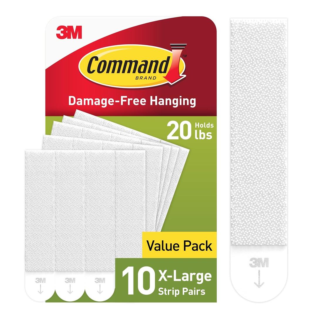 Command 2 lb X-Large Picture Hanging Strips, 1 Pairs White Command Strips Heavy Duty Picture Hanger