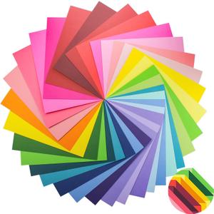 100 Pack Heavy Duty Paper Colored Cardstock Front Back Different Color Codes 250 GSM for Cricut, Scrapbook, Paper Crafting, Office Supplies (100)