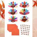 Thanksgiving Cards with Envelopes,48PCS Turkey Cards Happy Thanksgivings Greeting Note Card with Envelopes and Stickers,6 Designs Thanksgiving Card Bulk,Thankful Card for Adult