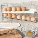 WACOI Auto Rolling Fridge Egg Organizer, Space Saving Eggs Dispenser for Refrigerator Storager, Home Egg Holder, 1 pack