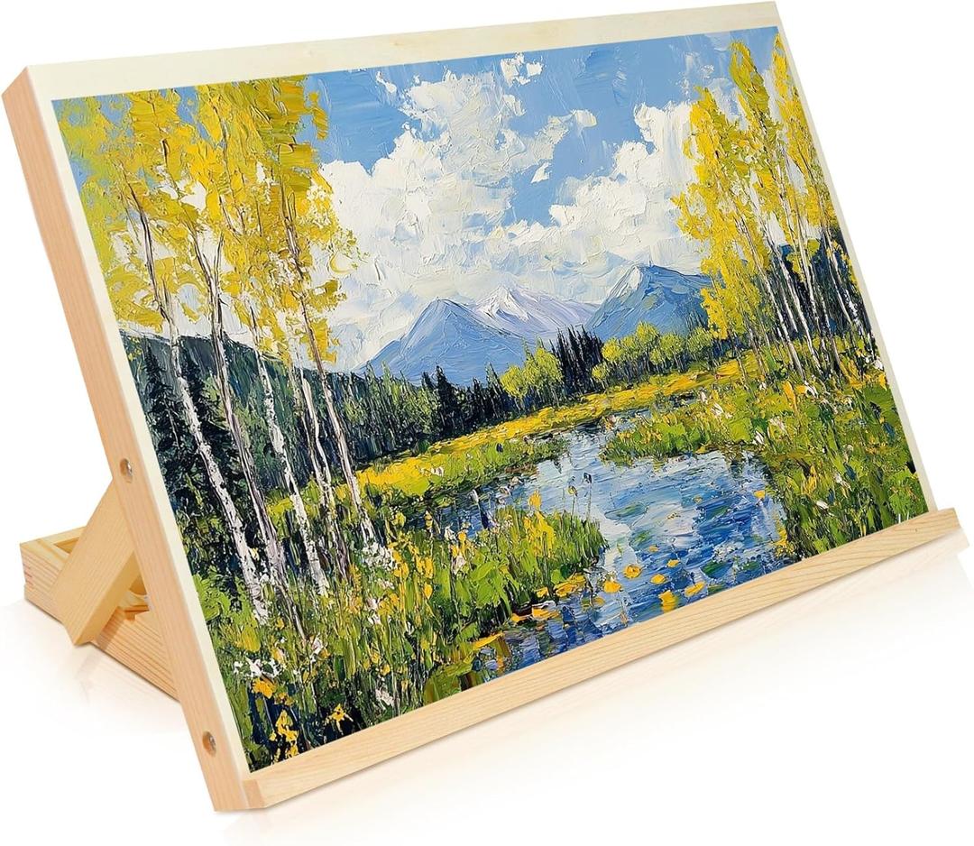 TKOnline Tabletop Easel for Painting, Wooden Drawing Board, Adjustable Angle Art Wooden Easels for Painting, Canvases, Books, Artist, Beginners, Students