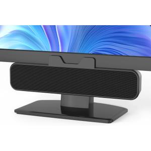 Inwa Computer Speakers for Desktop PC, USB Monitor Speakers with Clip, Wired Computer Sound Bar for Laptop with Loud Sound & Bass, Easily Clamps to Monitors (USB-C to USBAdapter Included)