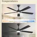 Fanbulous 60 Inch Ceiling Fans with Lights and Remote, Stepless Color Temperature Change & Dimmable 20W LED Ceiling Fan, 6 Speeds Reversible Quiet DC Motor for Bedroom, Living Room, Apartment,Black