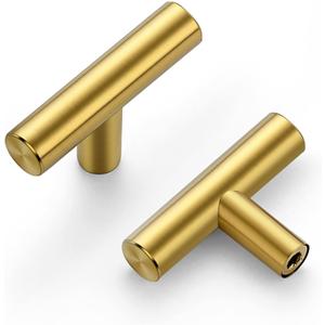 Ravinte 2'' Cabinet Handles Stainless Steel Brushed Brass Kitchen Cabinet Hardware Handles of Kitchen Cupboard Handles 10 Pack