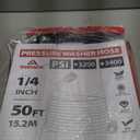 YAMATIC Flexible Pressure Washer Hose 50FT 1/4", 3200 PSI, M22-14mm Female Ends, Kink-Resistant Replacement for Gas/Electric Power Washer Troy-Bilt Ryobi Craftsman, Black