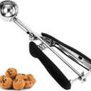 Cookie Scoop, Ice Cream Scoop, 1Tbsp/15 ml/0.5oz Cookie Scoops for Baking, 18/8 Stainless Steel Cookie Scooper for Baking, Ice Cream Scooper with Trigger Release, Cookie Dough Scoop with Non-slip Grip (Black)
