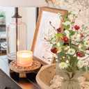 17.7" Daisy Heart Table Tree Decorative with Red Heart Floral Berry, 20 LED Light UP Small St Patricks Day Trees for St Patricks Day Party Home Table Centerpiece Spring Decor (1 Pcs)