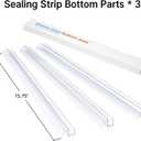 AmazerBath 3 PCS Shower Door Bottom Seal for 3/8 Inch Glass - (15.75 Inches x 3), 3 Section Segmented Shower Installation Kit Frameless Glass Door Seal Strip