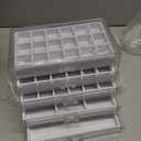 Frebeauty Acrylic Jewelry Organizer Earring Organizer Box with 5 Drawers Earring Holder Organizer with Velvet Trays Clear Jewelry Box for Women Earring Display for Rings Studs(White)