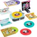 Fisher-Price Musical Toy Deluxe Rockin Record Player Pretend Turntable with 6 Albums for Preschool Play Kids Ages 3+ Years