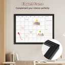 DOLLAR BOSS Magnetic WhiteBoard Calendar, 36x24 in, Dry Erase Board, Black