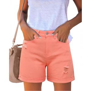 luvamia Women's Casual Ripped Denim Shorts High Rise Distressed Rolled Hem Jeans Shorts, 
Size XX-Large US Size 20 to Size 22