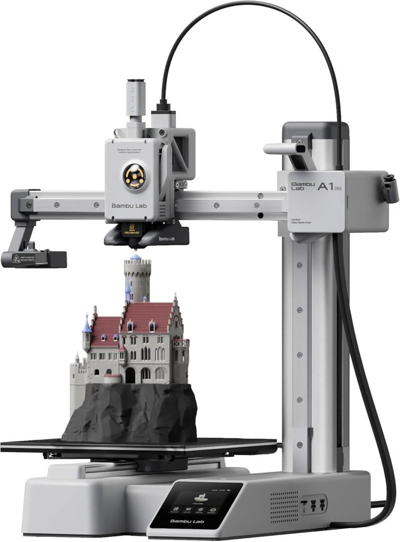 Bambu Lab A1 Mini 3D Printer, Support Multi-Color 3D Printing, Set Up in 20 Mins, High Speed & Precision, Full-Auto Calibration & Active Flow Rate Compensation, ≤48 dB Quiet FDM 3D Printers, Size: A1 Mini(Without AMS lite)