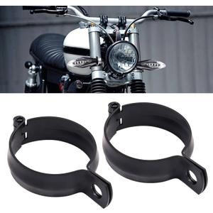 Motorcycle Turn Signal Light Bracket, Universal Signal Indicator Holder Fork Clamps Spotlight Mount Bracket for Bike Chopper (Black, 32-41mm)