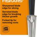 Fiskars Steel Garden Knife,Extra -Large Grip  Multi-Purpose Weed Puller Gardening Tool for Planting, Weeding, Digging, and Cultivating with Hanging Hole