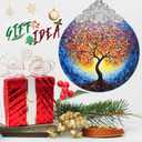 Stained Glass Suncatcher Ornament - Tree of Life Christmas Decorations - Christmas Ornaments for Tree - Holiday Present Ideas - Gift Exchange