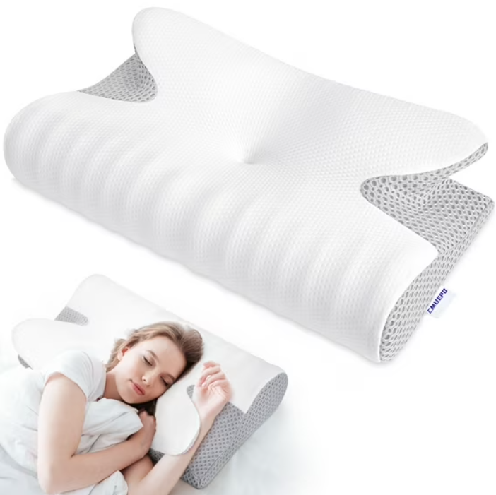 CMUEPO , Cervical Neck Pillow for Pain Relief Sleeping, Memory Foam Pillow,White