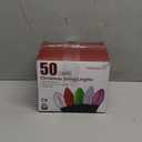 Minetom Vintage C9 LED Christmas Lights Outdoor Warm White, 50 Feet C9 String Lights for Christmas Tree Roofline Holiday Party Indoor Outdoor Garden Patio Backyard Cafe Xmas Decoration, Green Wire