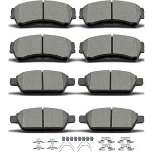 D1161 D1164 8pcs Ceramic Front Rear Brake Pads Sets With Clips Fit For 2006-2012 Ford Fusion,For 2007-2012 Lincoln MKZ,For 2006 Lincoln Zephyr,For 2006-2013 Mazda 6,For 2006-2011 Mercury Milan