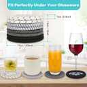 2 x Coasters Set of 8, Absorbent Coasters for Drinks, Living Room Decor, Coffee Table Decor, Bar Accessories for The Home Bar Set (Grey Without Holder)