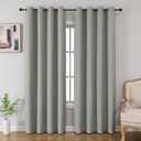 CUCRAF 100% Blackout Curtains 72 inches Length 2 Panels Set, Room Darkening Linen Textured Curtain Grommet for Bedroom Living Room, Light Blocking Thermal Insulated Drapes (52 x 72 Inch,Grey Green)