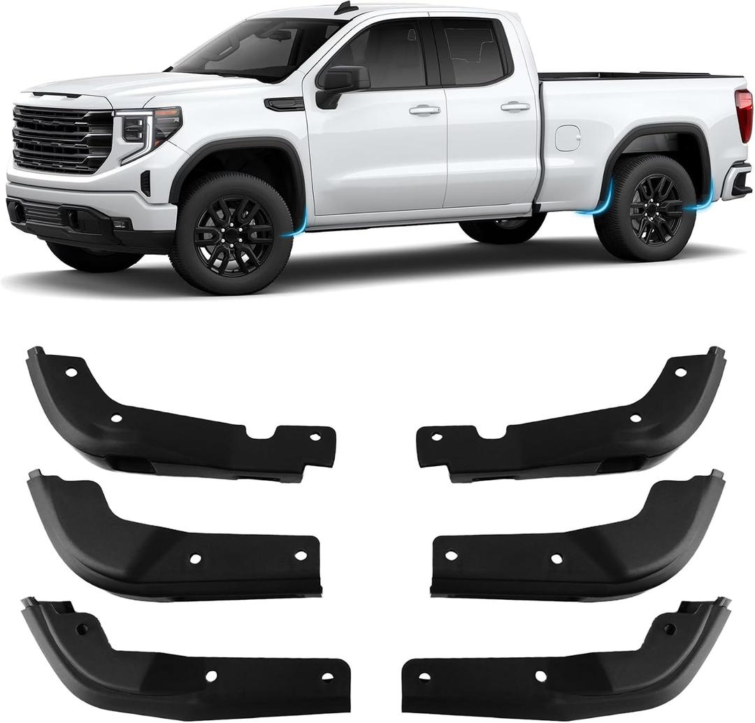 AUCERAMIC Front & Rear Mud Flap Delete Fit for 2019-2025 GMC Sierra 1500 2WD 4WD (Not for AT4X)