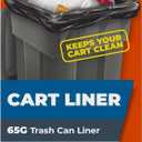 Hefty Cart Liner Trash Bags, 65 Gallon, 10 Bags (Scent Free, ARM & HAMMER Odor Control, Drawstring)