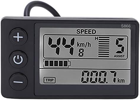 Electric LCD Display, S866 IP65 LCD Display, 24V 36V 48V Control Panel, Lightweight LCD Display Meter, for 22.2mm 0.9in Handlebars