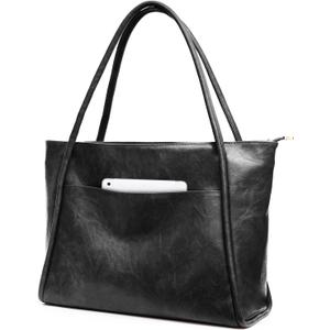 Large Tote Bag for Women Work with Zipper 16L Vegan Leather Ladies Travel Purses and Handbags