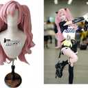 Nicole Demara Cosplay wig for Anime Game ZZZ Long Pink Cosplay Wig with wig Cap