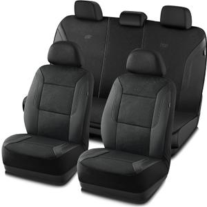 Skechers Memory Foam Car Seat Covers, Air Cool Mesh Thick Seat Covers, Airbag Compatible Car Seat Cover, Automotive Comfort Protection for Most Cars, Vans, Trucks, SUVs, Black