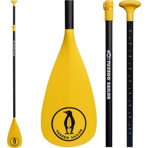 Tuxedo Sailor SUP Paddle - 3 Piece Adjustable Stand Up Paddle Board Paddle - Lightweight & Floating Paddle Board Oar - Durable and Packable, Reinforced Nylon Blades - Efficient Stroke, medium size