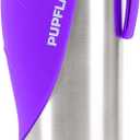 PupFlask Large Dog Water Bottle | 27 or 40 OZ Stainless Steel | Convenient Dog Drink Dispenser | Puppy Travel Water Bowl | Portable Pet Hydration Bottle | Leak Proof | Perfect Size For All Breeds (40 Ounce, Ultra Violet)