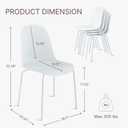 KISLOT Dining Chairs Set of 4, Plastic Outdoor Dining Room Chairs with Metal Legs, PP Anti-UV Stackable Patio Chairs with Ergonomic Back for Kitchen Swimming Pool, Easy Assembly, White