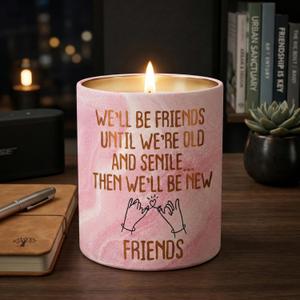 Best Friend Birthday Gifts for Women - Vanilla Lavender Pink Candles 10 oz - Best Gifts for Friends Women Friendship Female Her, Long Distance Gift for Woman BFF Bestie, Pink