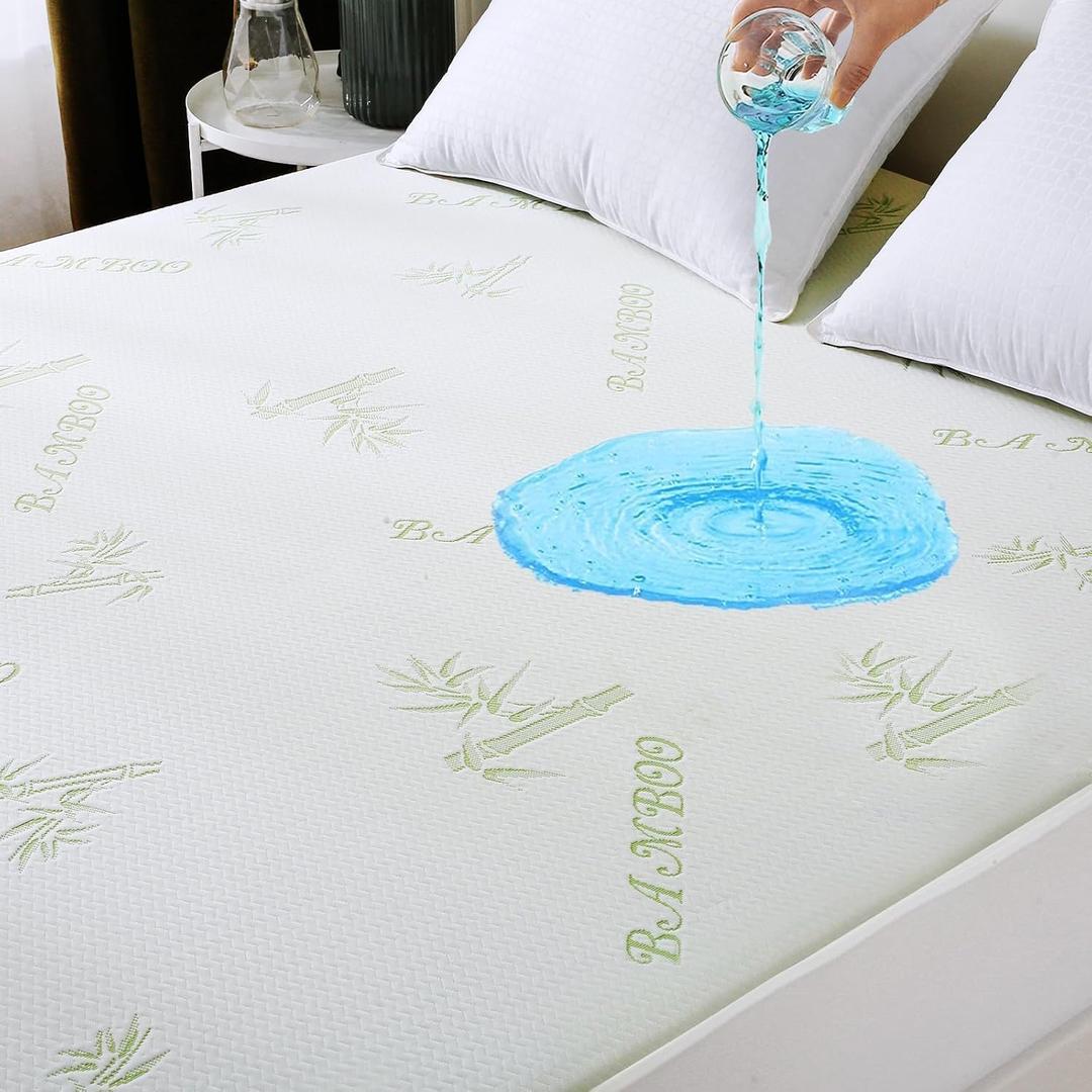 MUXHOMO Mattress Protector Full Size Bed, 100% Waterproof Mattress Cover, Cooling and Breathable Bed Pad Cover, Deep Pocket 8"-21"