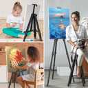 Art Painting Display Easel Stands - Portable Adjustable Aluminum Metal Tripod Artist Easels with Bags, Height from 17" to 66", Extra Sturdy for Table-Top/Floor Painting, Drawing, and Displaying, Black