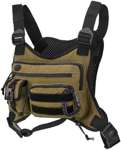 Tactical Chest Bag for Men, Running Vest Lightweight Adjustable EDC Sport Front Chest Pack Extra Storage Pouch for Workouts Cycling Hiking Outdoor 