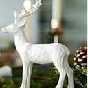 DN DECONATION 1PC Reindeer Christmas Decoration Xmas Champagne Gold Reindeer Resin Christmas Figurines, Deer Statues for Winter Home Decor Tabletop Mantle & Holiday Decor Indoor