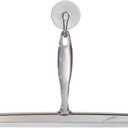 iDesign Zia Metal and Plastic Bathroom Squeegee for Shower, Glass Doors, Floors, Mirrors, with Suction Hook Holder , 12 Inches, Clear and Stainless Steel