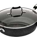 Starfrit The Rock Classic 11" (28cm) Non-Stick Deep Fry Pan with Helper Handle - Durable Forged Aluminum - Oven Safe - PFOA Free - Easy to Clean