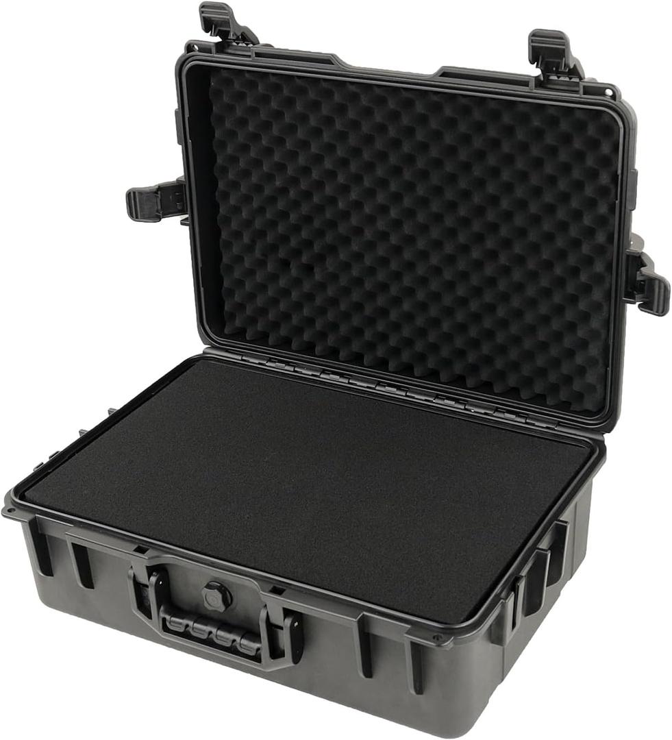 Portable Hard Case - Waterproof Carrying Case,with DIY Foam,Large,18.4x 12.6 x 6.3 inch