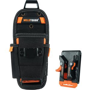 MELOTOUGH Small Tool Pouch with Quick Release Belt Clip,Clip On Tool Belt Pouch with Electrician Tapemeasure Clip, Mini Work Organizer Tool Holster and Knife Tool Holder Pouch