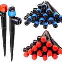 Maotong 24 Pack New Easy-Connect Drip Emitters Sprays for 1/4" Drip Irrigation Tubing (16 Pcs Quick-Connect Emitters Vortex+16 Pcs Quick-Connect Emitters Stream)