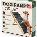 Dog Ramp for Bed BuddyRamp Wooden Adjustable Pet Ramp 32.7 x 15.7 x 19.7, Non-Slip Carpet Surface, Foldable & Portable, Ideal for Large, Medium and Small Dogs