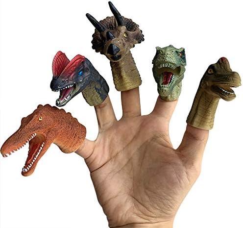 Dinosaur Finger Puppets for Kids,Hand Animal Figure Toys,Bath Finger Puppets Toys for Kids Girls Boys Birthday Party Supplies Favors Decorations (A)