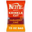 Kettle Brand Potato Chips, Krinkle Cut, Habanero Lime Kettle Chips, 7.5 Oz (EXP 08/08/26)